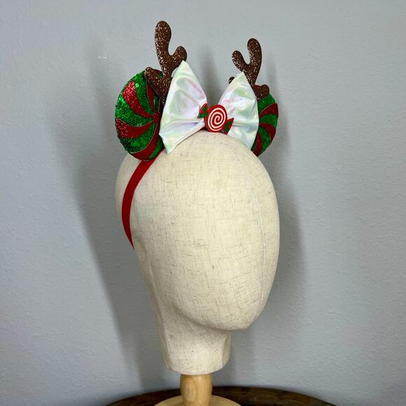 🎄 Jingle Jolly Elastic Minnie Ears | Disney-Inspired Adjustable Christmas Ears - Picture 5 of 5